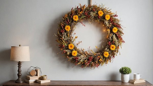 Décorez votre intérieur avec une couronne murale fleur séchée
