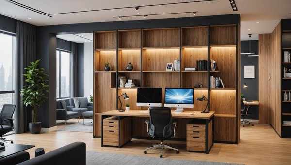 Idées innovantes avec des cloisons en bois pour bureaux modernes